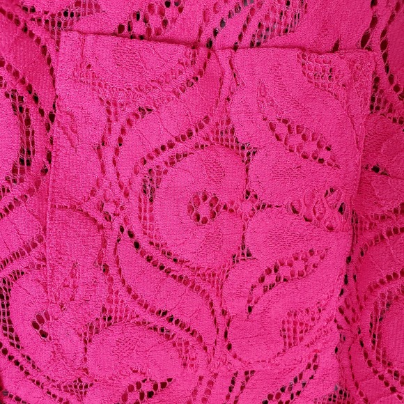 Anthropologie Maeve Womens Pink Floral Lace Button Down Shirt Top Size 10 - Picture 4 of 8